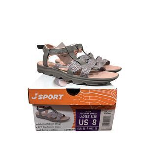 Jsport Women's Kaia Strap Sandal Charcoal Rose Size 8